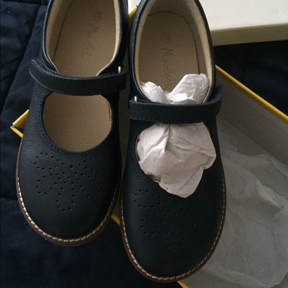 Boden Leather Mary Janes-Navy
